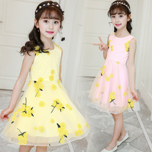 2020 summer style flower girls dress children teenagers princess clothes fashion children party clothes sleeveless dresses 2024 - buy cheap