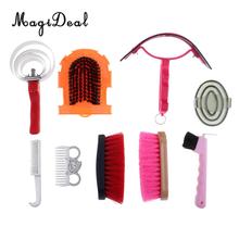 9pcs Horse Care Grooming Equipment Equestrian Kit Sweat Scraper Brush Comb Equestrian Supplies 2024 - buy cheap