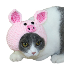 Pink Cute Cartoon Wool Hat for Pet Dog Keep Warm Knitted Woolen Hat Beanie Animal Head Cute Pig Pattern Puppy Teddy Costume Cap 2024 - buy cheap