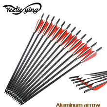 12PCS 16/18/20 inch Crossbow Bolts Aluminum Arrow With Red and White Feathers for Bow and Arrow Recurve Bow Hunting Archery 2024 - buy cheap