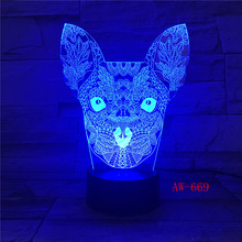 Luz noturna de led gato 3d com carregamento usb, lâmpada de decoração em forma de animal, lâmpada noturna para crianças, luz interior, dropship 2024 - compre barato