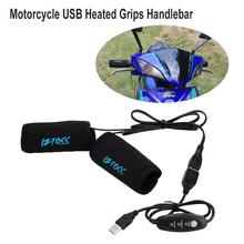 Empuñaduras calefactadas con USB para motocicleta, puños extraíbles con interruptores de Control de temperatura, calentador de manillar, 1 par 2024 - compra barato