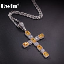 UWIN Hiphop Jewelry Drop Shipping Micro Cross Necklace Chains Charm Cubic Zirconia Iced Square & Round Gem Cross Luxury Pendant 2024 - buy cheap