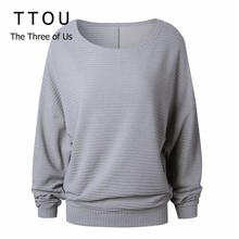 TTOU Women Autumn Winter Bat Sleeve Sweater Female Pullover Casual Loose Knitted Warm Jumper Pocket Tops Daily Sweaters 2024 - buy cheap