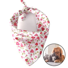 Pet Saliva Towel Pet Bandana Fashion Cute Flower Print Dual Layer Cotton Dog Bandana Bib Valentine'S Day Cat Dog Triangle Towel 2024 - buy cheap