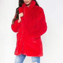 Loose Faux Fur Coat 4XL Winter Fake Rabbit Fur Jacket Femle Solid Long Thick Outwear Ladies Casual Warm Overcoats Femme 2024 - buy cheap