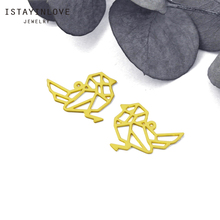 Handmade Jewelry Making Supplies Pendant Laser Cut Metal Raw Brass Animal Bird Charm For DIY Necklace Earrings Brooch RD068 10 2024 - buy cheap