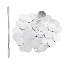 100Pcs 25mm Metal Stickers for Magnetic Palette Empty Eyeshadow Blusher Makeup Palette + Depotting Spatula 2024 - buy cheap