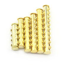 Free shipping 100pcs/Lot   2 3 4 5 6 7 8 9 10 11 12 Strand Hole Wholesale Jewelry Findings Gold Plated Slide Lock Tube Clasps 2024 - buy cheap