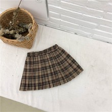 Baby Girl Skirt Casual Plaid Pleated Skirts 2 3 4 5 6 Years Toddler Baby Skirt Elastic Waist Pettiskirt For Girls Korean Skirts 2024 - buy cheap