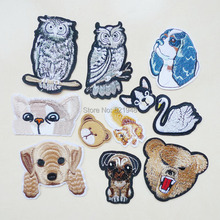 Parches de dibujos animados de perro, gato, oso, bordado, reparación, apliques para tela, suministros de decoración, 1 Uds. 2024 - compra barato