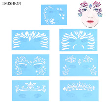 7Pcs/set Reusable Face Paint & Airbrush Glitter Tattoo Stencil Body Painting  Makeup Template Drawing Tattoo Design Tool 2024 - buy cheap