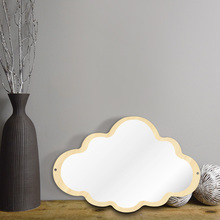 Cloud Mirror Wooden Engraved Acrylic Wall Mirror For Living Room Frameless Children Safety Mirror Hanging Make-up Mirror 2024 - buy cheap