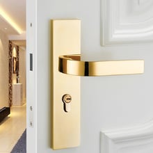 Bedroom Solid Wooden Door Locks Nordic Indoor Simplicity PVD Golden Mute American style Mechanical door lock Hardware lock 2024 - buy cheap