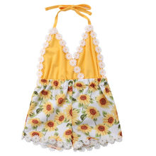 Одежда для девочек Pudcoco, комбинезон с кружевными цветами для маленьких девочек, комбинезон одежды снаряжение 2024 - купить недорого