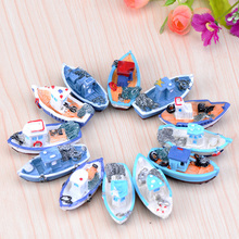Mini barco en miniatura, barco de pesca, juguete artesanal, para el hogar Decoración de mesa, regalo, figura de adorno, Micro paisaje 2024 - compra barato