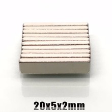 500pcs 20x5x2 Super Powerful Strong Rare Earth Block NdFeB Magnet 20mm x 5mm x 2mm Neodymium N35 Magnets 20*5*2 2024 - buy cheap