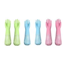 Dishwashing Gloves Fleece Lined Restricted Opening Gloves Waterproof Kitchen Durable Thickened Rubber Latex Winter Gloves 2024 - buy cheap