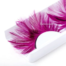 ICYCHEER Rose Red Womens Feather False Eyelashes Plume Natural Fake Carnival Eye Lashes 2024 - buy cheap