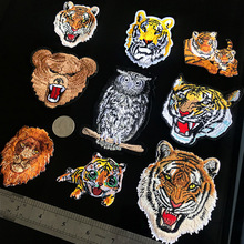 Parches bordados de animales Punk, leopardo, Tigre, León, lobo, pegatina de planchado para ropa, apliques, insignias de tela para abrigo DIY 2024 - compra barato