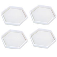 4 Pack Hexagon Silicone Coaster Molds Silicone Resin Mold, Clear Epoxy Molds For Casting With Resin, Concrete, Cement And Poly 2024 - buy cheap