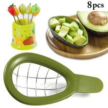 Fatiador de abacate 3 em 1, faca de plástico para descascar manteiga, cortador de frutas com garfos de polpa de frutas, faca de vegetais 2024 - compre barato