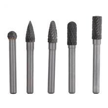 5Pcs Tungsten Steel Grinding Burr 6mm Shank 8mm 10mm 12mm Head Cutter Bits Kit Wood Milling Burrs Cutter Set High Quality 2024 - buy cheap