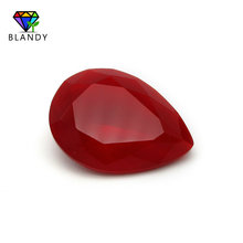 Envío Gratis collar con cuentas de cristal rojo 3x5 ~ 13x18mm rojo ovalado corte sintético gemas de piedras de vidrio 2024 - compra barato