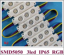 high quality injection RGB LED module SMD 5050 waterproof LED advertising light module RGB DC12V 0.72W 3 led IP66 2024 - buy cheap