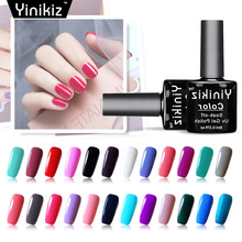 Yinikiz cor pura série uv led unha gel polonês verniz longa duração embeber fora unha arte manicure gel laca 25 cores 2024 - compre barato