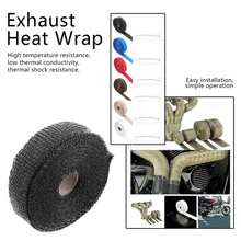 Universal 5m Insulation Tape Exhaust Heat Wrap with 4 Stainless Steel Cable Ties Glass Fiber High temperature resistance 2024 - buy cheap