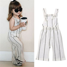1-6years Girls Clothes Sleeveless Overalls For Girls Gray Striped One Piece Jumpsuits For Girls Toddler Playsuit Children Romper 2024 - buy cheap