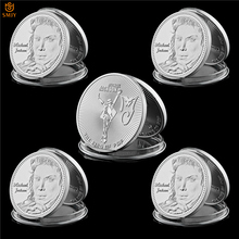 5Pcs/Lot World Pop King Michael Jackson Silver Plated Metal American Music Star Commemorative Coin 2024 - buy cheap