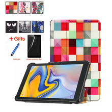 Case for Samsung Galaxy Tab A 8.0 T387 T387V SM-T387 2018 8.0" Cover Funda Tablet Ultra slim Cartoon Patterns Stand Shell+Film 2024 - buy cheap