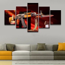 Modern Canvas Painting Modular Poster 5 Piece Wall Art Weapons AK-47 Home Decor For Living Room Printed Pictures Cuadros Artwork 2024 - buy cheap