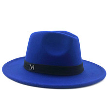 Men's Wool Felt Snap Brim Hat Trilby Women Vintage Wool Panama Fedora Cloche Cap Wool Felt Jazz Hats 14 colors 2024 - buy cheap