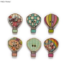 30pcs Cartoon Hot-air Balloon Wooden buttons for Sewing Scrapbooking Clothing Crafts Handmade Home Decor Accessories 29x23mm 2024 - buy cheap