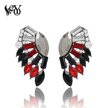 VEYO Trendy fan-shaped Stud Crystal Earrings For Women Earrings Fashion Jewelry Gift 2024 - buy cheap