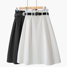 Peonfly saia feminina com faixas, primavera verão elegante estilo coreano cintura alta plissada linha a saia casual feminina 2024 - compre barato