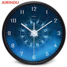 Airinou-Reloj de pared de Metal de 10 pulgadas, accesorio moderno, silencioso, sencillo, de estilo europeo, para decoración del hogar 2024 - compra barato