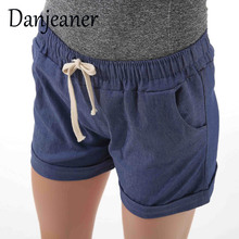 Danjeaner Women Cotton Shorts 2018 Summer Fashion Candy Color Elastic Waist Drawstring Short Pants Woman Casual Shorts 2024 - buy cheap