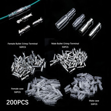 200Pcs 4mm Bullet Crimp Terminal Wire Connectors 50 female + 50 male +50 case + 50 case Crimping Terminal set 2024 - buy cheap