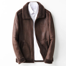 Ayunsua jaqueta de inverno masculina de pele verdadeira, casaco de lã 100% para homens com lã, aquecimento para homens ksf18m218 my2038 2024 - compre barato