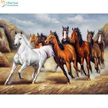 Cuentas cuadradas completas, bordado de diamantes, animales, pintura de mosaico 5D, bricolaje, caballo, pintura de diamante, decoración para el hogar XY1 2024 - compra barato