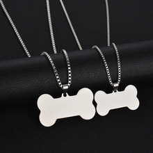 Black Gold silver Color Dog Bone Necklace Pendants Stainless Steel Blank Necklace Women Men Jewelry Memorial Gift Drop Shipping 2024 - buy cheap