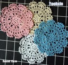 Vintage Cotton Lace Crochet Doilies Round Napkin Christmas Table Mat Placemat Mug Drink Coasters Cup Pad Party Wedding Decor 2024 - buy cheap