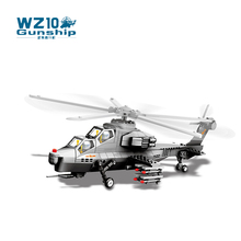 Peças de blocos de construção wz10 modelo de helicóptero militar wange armas militares avião modelo air force jet coleção de brinquedo 2024 - compre barato