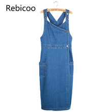 Brand Spring Summer Women's Dress Denim Jeans Mid Long Button Slim Elegant Pleated Dresses Women Split Sundress Denim Vestidos 2024 - buy cheap