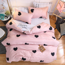 Pink Heart Bedding Sets Quilt Bed Pillow Duvet Cover Set Single/Double/Queen/King Size 3/4pcs Cartoon Home Textile Pillowcases41 2024 - buy cheap