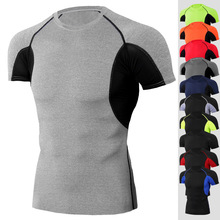 Camiseta ajustada de compresión para hombre, camisa deportiva de manga corta para correr, transpirable, para gimnasio y trotar al aire libre 2024 - compra barato
